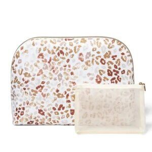 NWT 2pc Sonia Kashuk Makeup Bag Set Animal Print Designer Christmas Holiday Gift
